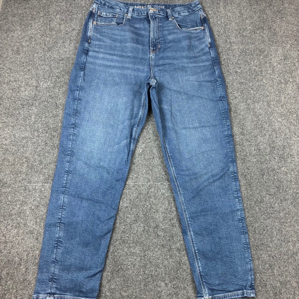 American Eagle Mom Jeans Womens Size 12 Stretch High Rise Tapered Denim Pants